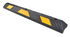 Butée de parking L1220xl150xh100 mm en caoutchouc vulcanisé noir avec bandes reflechissantes jaune